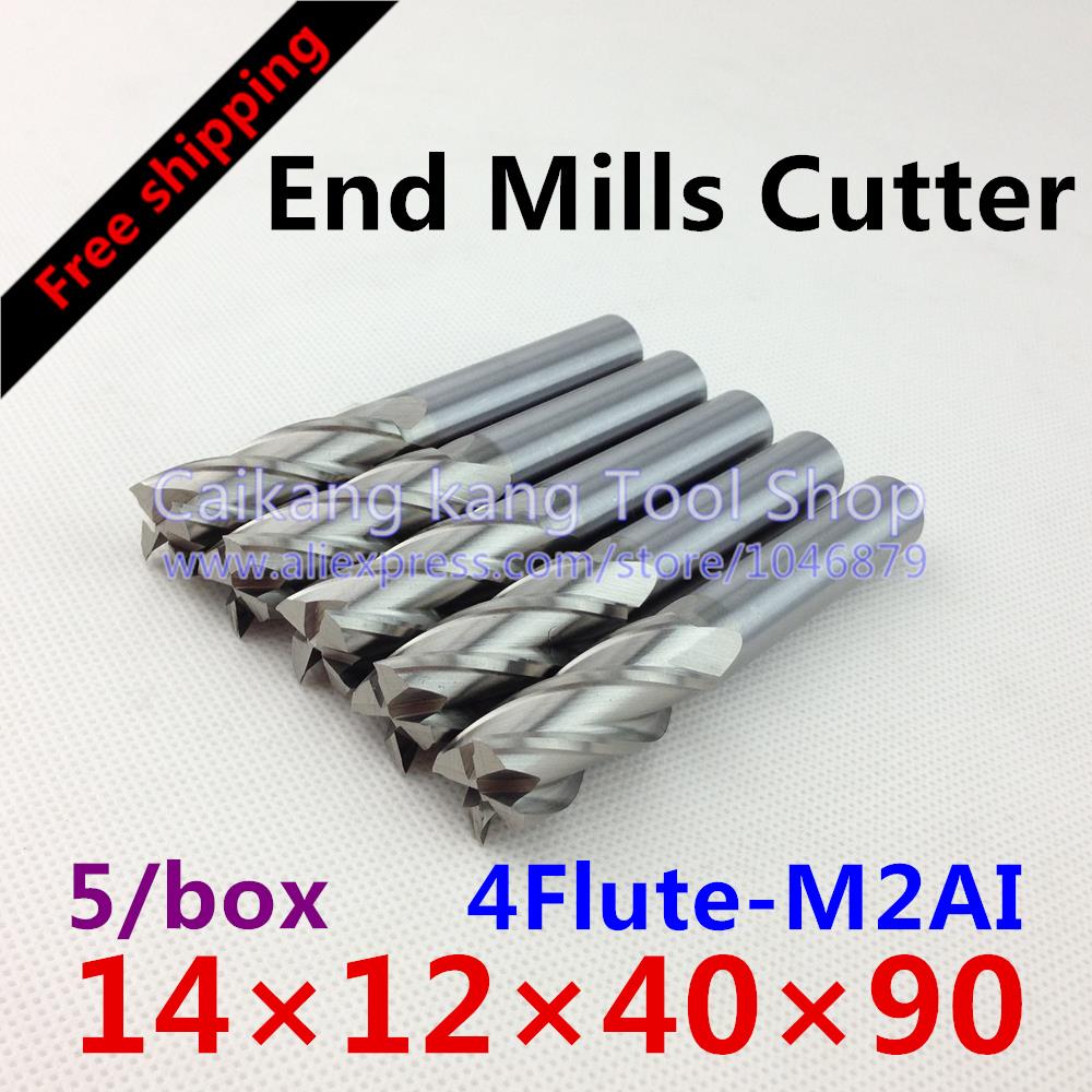   5/ ο 4 flute M2AI  14mm   и Ŀ CNC  ʰ  ƿ cutter4F14 * 12*40*90